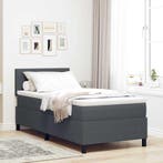 vidaXL Boxspring bed Donkergrijs en Wit 90 x 200 cm Corduroy, Verzenden, Nieuw