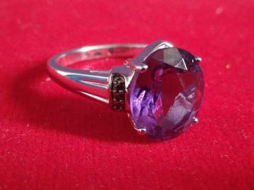 Zonder minimumprijs - Ring Zilver - 3.80ct. tw. Amethist -
