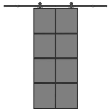 vidaXL Schuifdeur met beslag 90x205 cm gehard glas en, Doe-het-zelf en Bouw, Verzenden, Nieuw