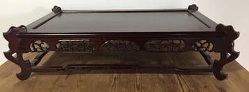Large Vintage Japanese Carved Wooden Bonsai Stand (Kadai) -