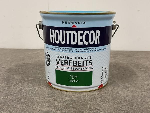 Veiling - Hermadix verfbeits groen 2500ml Houtdecor, Doe-het-zelf en Bouw, Verf, Beits en Lak