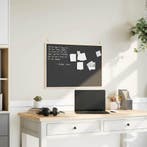 vidaXL Krijtbord met massief grenenhouten frame zwart 80x55, Verzenden