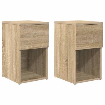 vidaXL Bedkast 2 st Sonoma Eiken 29 x 31,5 x 49 cm Bewerkt, Verzenden, Nieuw