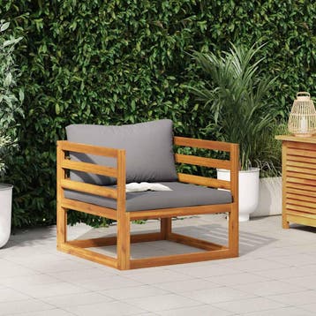 vidaXL Tuinstoel met donkergrijze kussens massief acaciahout, Tuin en Terras, Verzenden, Nieuw