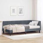 vidaXL Hoekbedframe met Matras met hoofdeinde 2 pcs Grijs, Verzenden