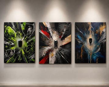 Cartist - Automotive Art Triptych – Porsche, Lamborghini &