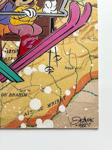 DEZACHE - Sport dhiver - peinture originale sur carte