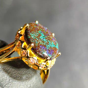 Zilveren ring S925 met Australische opaal, topkwaliteit