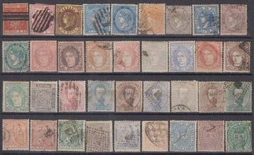 Espagne - Lot de timbres classiques, dont la grande majorité