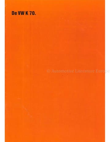 1971 VOLKSWAGEN K70 BROCHURE NERERLANDS, Ophalen of Verzenden, Nieuw