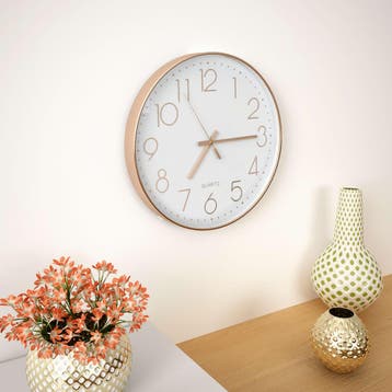 vidaXL Wandklok 30 cm roségoud, Verzenden, Nieuw