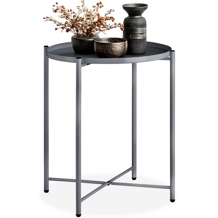 Bijzettafel Chester 45,5x45,5x53cm - donkergrijs, Maison & Meubles, Tables | Tables d'appoint, Envoi