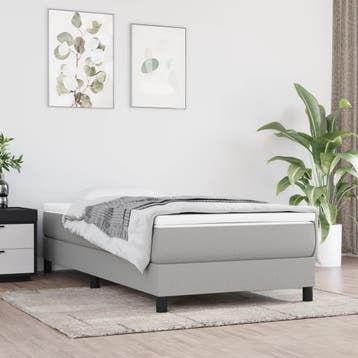 vidaXL Boxspring bed 90x200 cm stof lichtgrijs, Verzenden, Nieuw