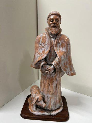 sculptuur, Sant’Antonio Abate - 49 cm - Faience