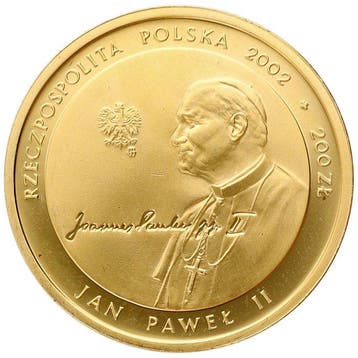 Polen. 200 Zlotych 2002 - John Paul II, Postzegels en Munten
