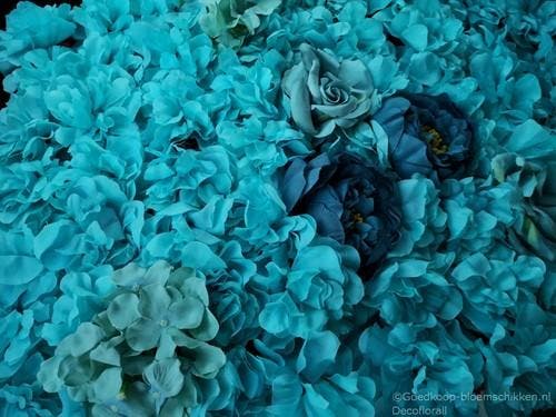 Flowerwall 40x60 cm 3D Blue Kant en Klaar, Hobby en Vrije tijd, Knutselen, Nieuw