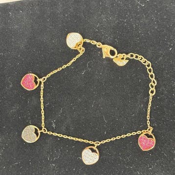 Swarovski - Figurine - Swarovski heart charm bracelet -