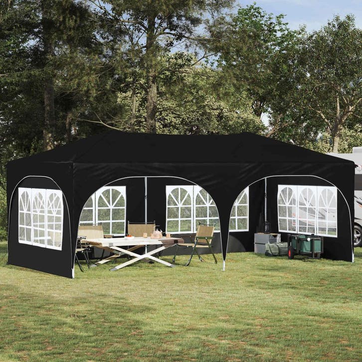 vidaXL Pop-up Feesttent Zwart 575 x 288 x 245 cm Oxford Stof, Tuin en Terras, Partytenten, Nieuw, Verzenden