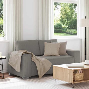 vidaXL Loveseat Sofa Lichtgrijs 160x77x82 cm Corduroy Stof, Verzenden, Nieuw