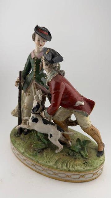 Statue, Fanciulli al parco - 26 cm - Porcelaine, Antiquités & Art