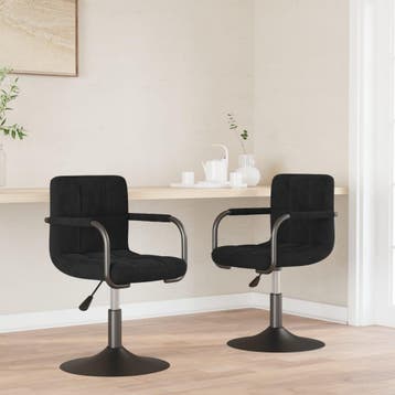 vidaXL Eetkamerstoelen draaibaar 2 st fluweel zwart, Verzenden, Nieuw
