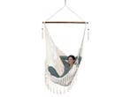 Hangmat Stoel Wit | Houten Stok 110cm | Nieuw | Scherpe P..., Tuin en Terras, Opvouwbaar, Nieuw, Ophalen of Verzenden, Eenpersoons
