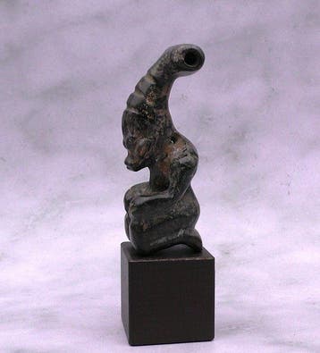 sculptuur, Hongshan Cultuur Alien Taïno achtige Gehoornde, Antiek en Kunst