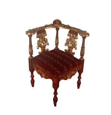 Fauteuil - Verguld hout, Polychroom hout - XIX - 72 cm, Antiek en Kunst