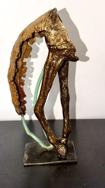 Abdoulaye Derme - sculptuur, sculpture stylisée de cheval -