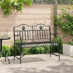vidaXL Tuinbank Zwart 103,5 x 59 x 89 cm Staal, Verzenden, Nieuw