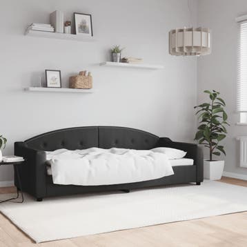 vidaXL Slaapbank 80x200 cm stof zwart, Huis en Inrichting, Verzenden, Nieuw