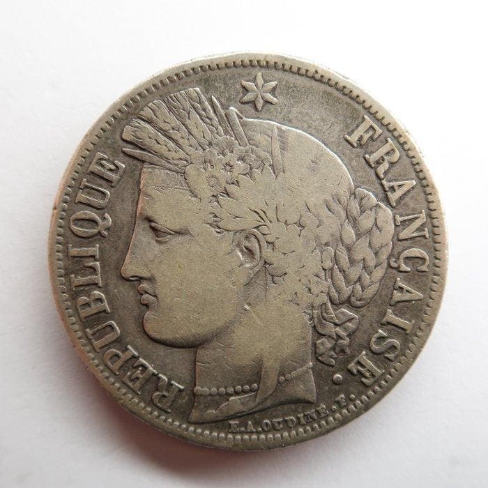 Frankrijk. IIe République (1848-1852). 5 Francs 1849-A,, Postzegels en Munten, Munten | Europa | Niet-Euromunten