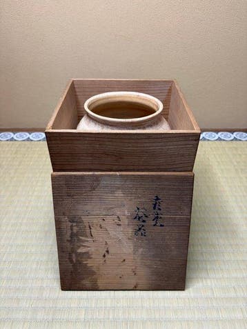 Japanse studioaardewerk bloemvaas (Hanaire) – Craquelé
