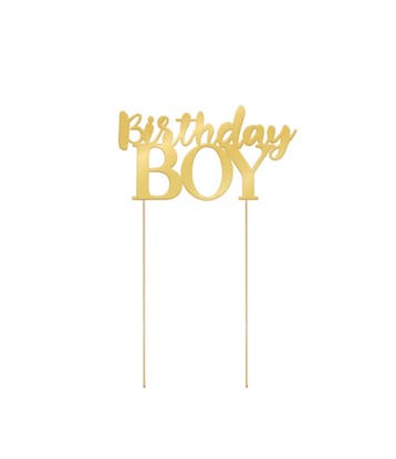 Birthday Boy Taarttopper Goud, Verzenden