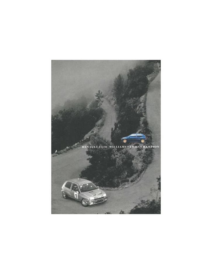 1995 RENAULT CLIO WILLIAMS SWISS CHAMPION BROCHURE FRANS, Boeken, Auto's | Folders en Tijdschriften