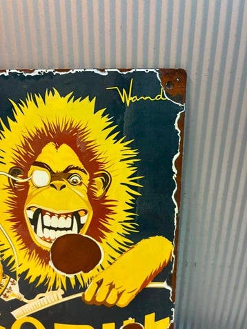 Gorilla – A. Lombarda Milano – Vintage emaille reclamebord –
