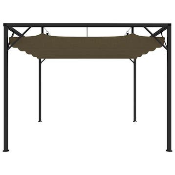 vidaXL Tuinprieel met uittrekbaar dak 180 g/m² 3x3 m taupe, Verzenden, Nieuw