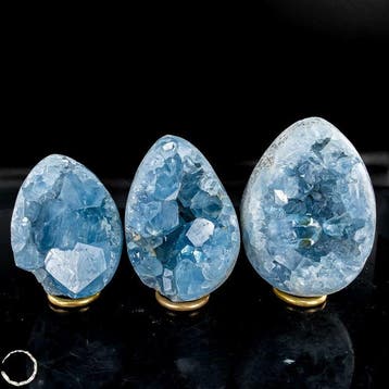 Adembenemend Celestiet-Ei-Drusen-Set – hemelsblauw, Verzamelen, Mineralen en Fossielen