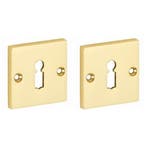 Set van twee sleutelplaatjes Bauhaus messing ongelakt, Nieuw, Overige materialen