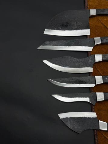 Japanese Style Kitchen Knife SET With Leather BAG Included -