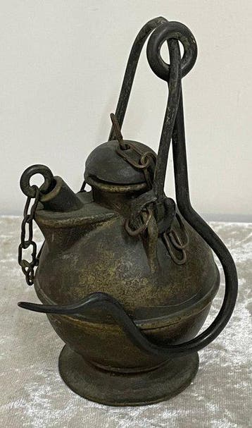 Mijnwerkerslamp - Lampe à huile - Bronze