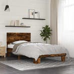 vidaXL Bedframe bewerkt hout en metaal gerookt eikenkleurig, Verzenden