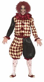 Horror Clown Halloween Kostuum Heren Rood, Verzenden