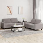 vidaXL 2-delige Loungeset stof taupe, Verzenden, Nieuw