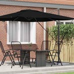 vidaXL Roma Parasol Zwart 286 x 284 x 265 cm Aluminium en, Verzenden, Nieuw