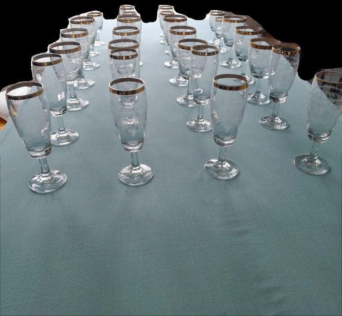 Drinkset (28) - Kristal, Antiek en Kunst, Antiek | Meubels | Tafels