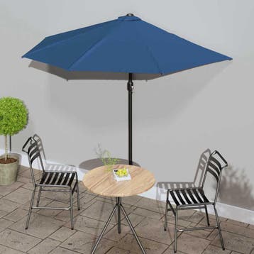vidaXL Balkonparasol half met aluminium paal 270x144x222 cm, Verzenden, Nieuw