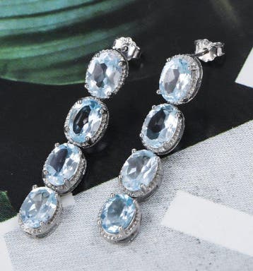 Zonder minimumprijs - Oorbellen Zilver, Verguld - 7.20ct.