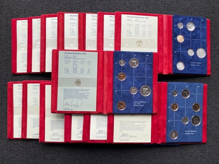 Nederland. Proof sets 1982/2001 compleet (20 stuks) (Zonder, Postzegels en Munten, Munten | Nederland