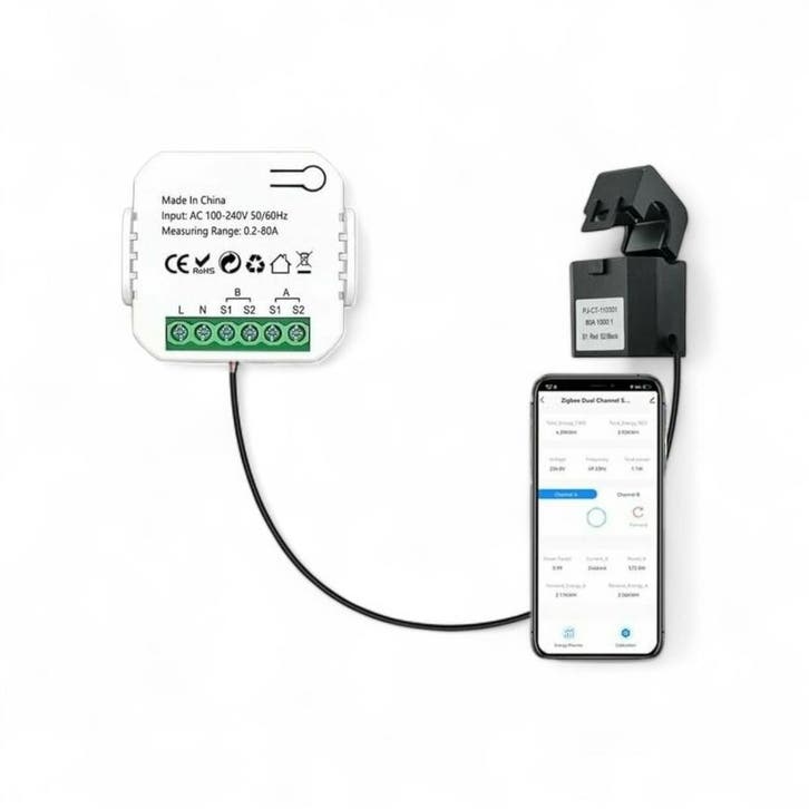 Smart WiFi Energie Monitor | 1 Klem | Voor Zonnepanelen | 80, Doe-het-zelf en Bouw, Thermostaten, Nieuw, Verzenden